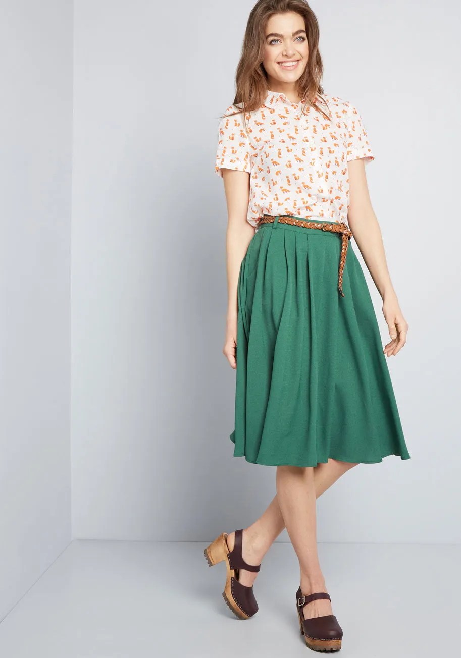 Breathtaking Tiger Lilies Midi Skirt