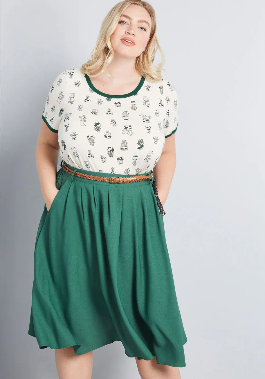 Breathtaking Tiger Lilies Midi Skirt