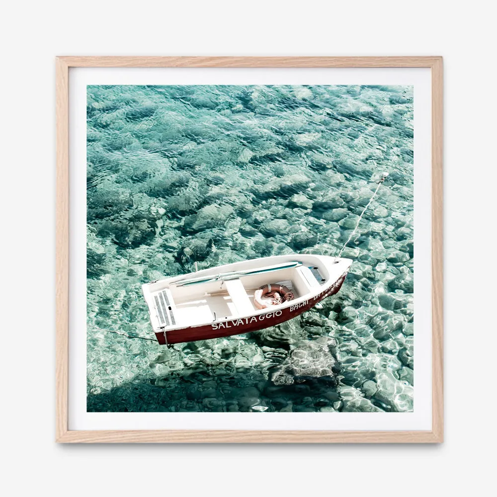 Capri Boat I (Square) Photo Art Print