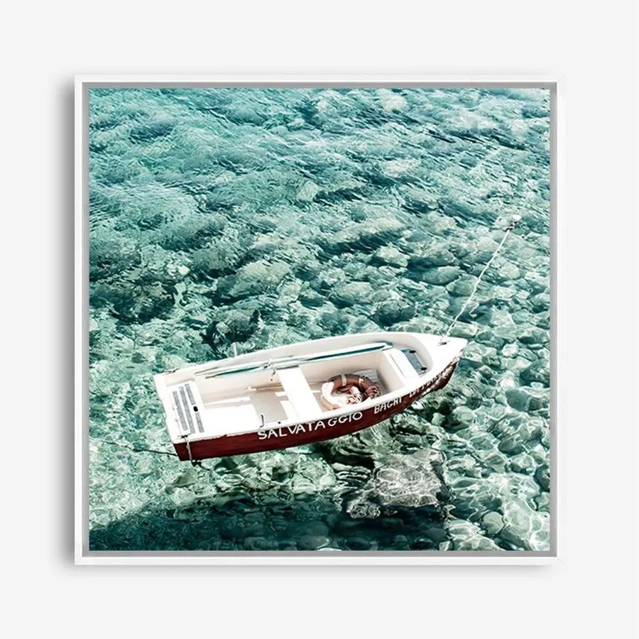 Capri Boat I (Square) Photo Canvas