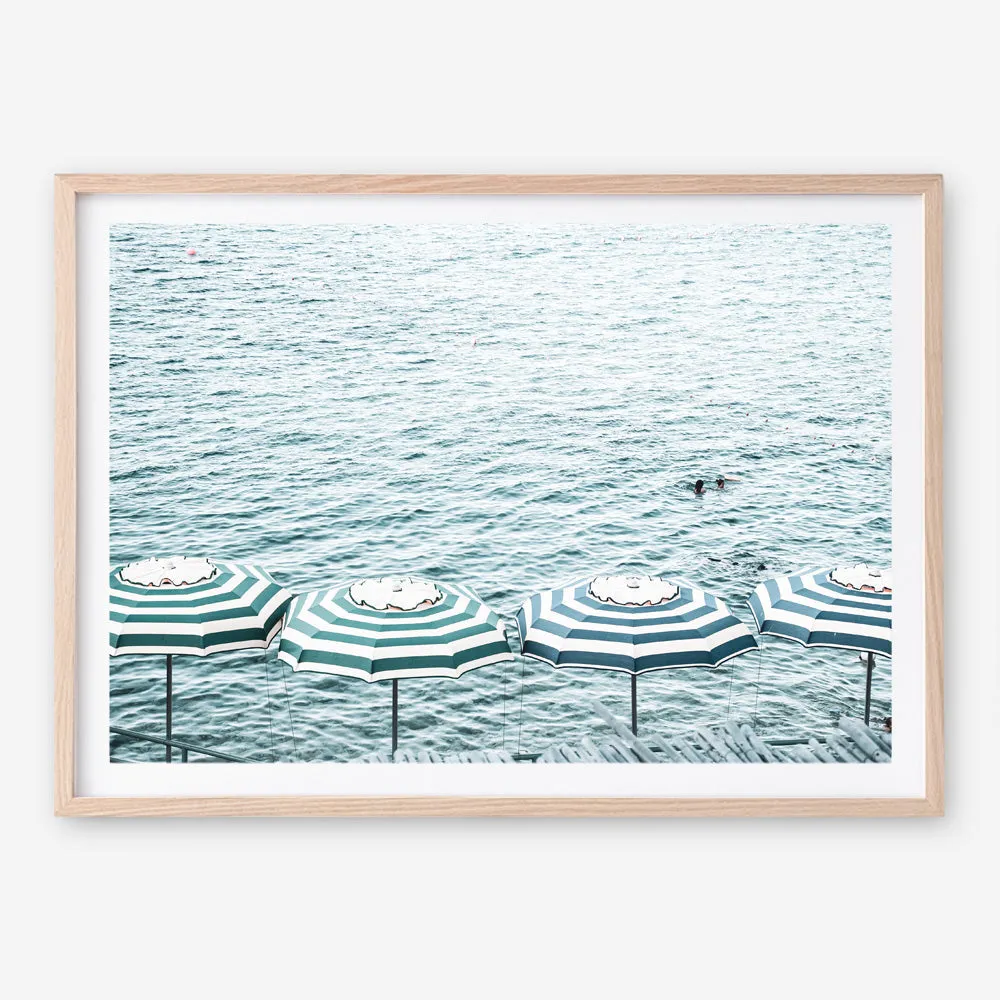 Capri Island Umbrellas Photo Art Print