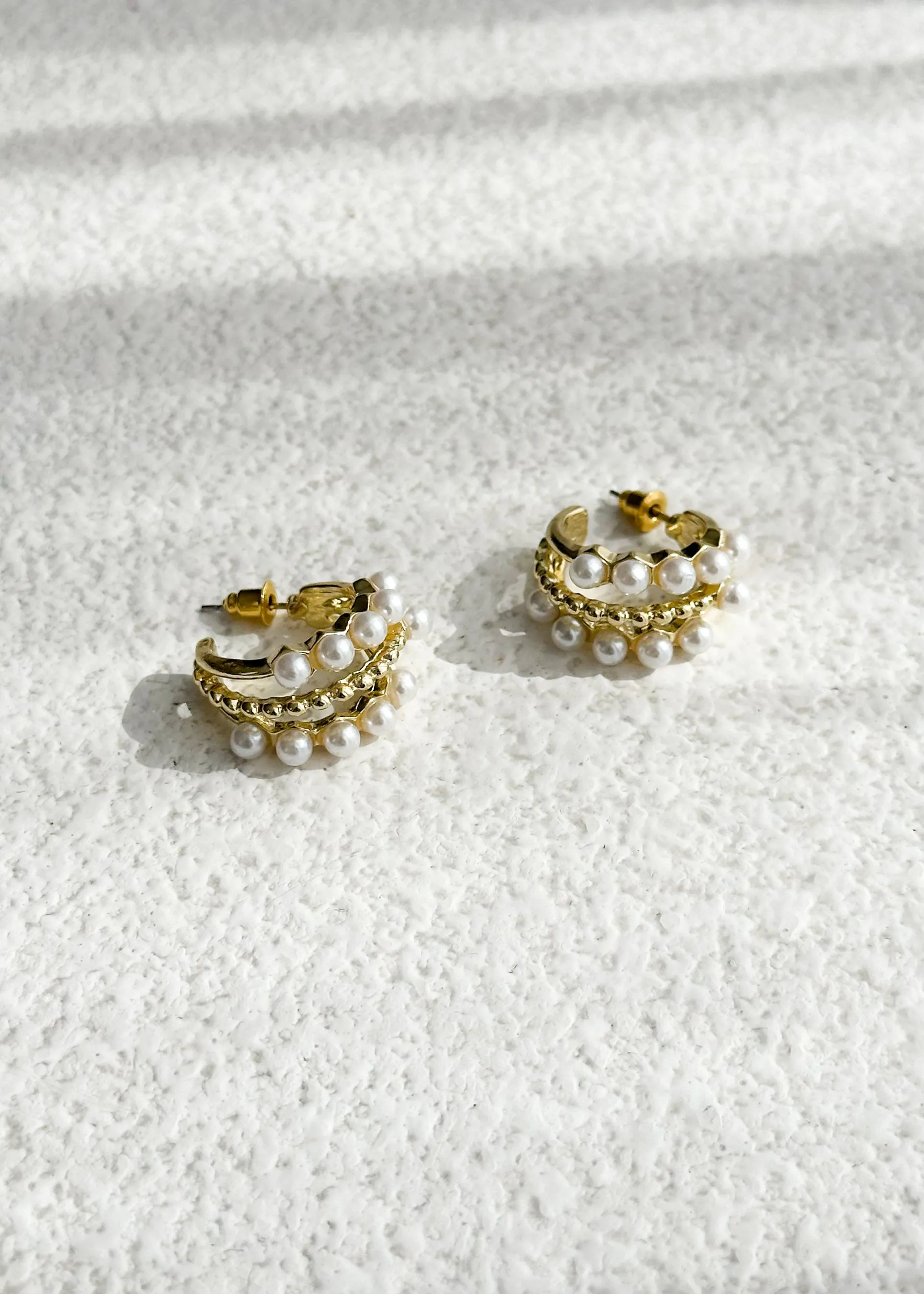 Capri Pearl Earrings - Gold