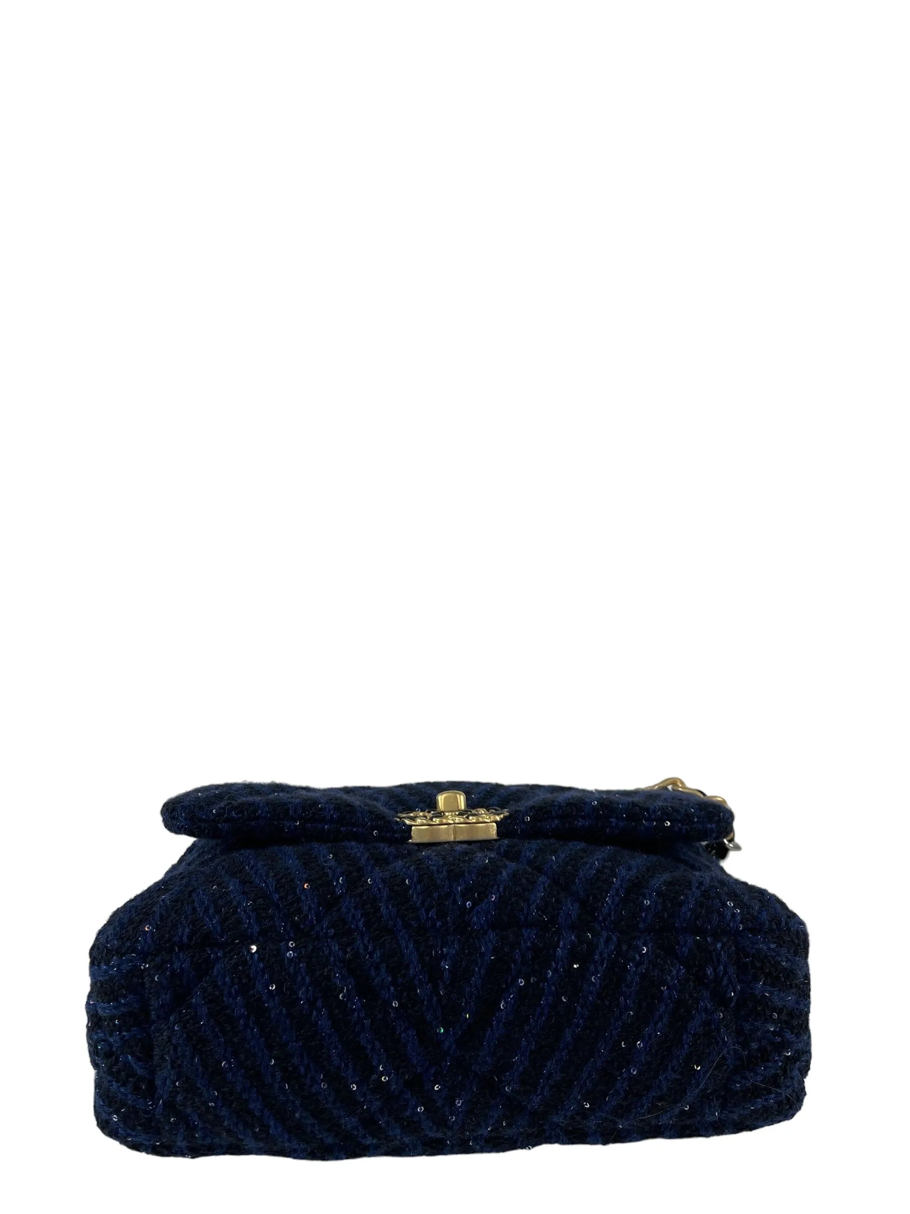 Chanel 19 Navy Sequins & Tweed Handbag