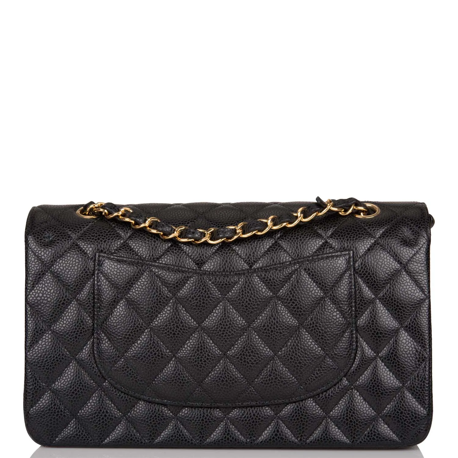 Chanel Black Quilted Caviar Medium Classic Double Flap Bag Gold Hardware