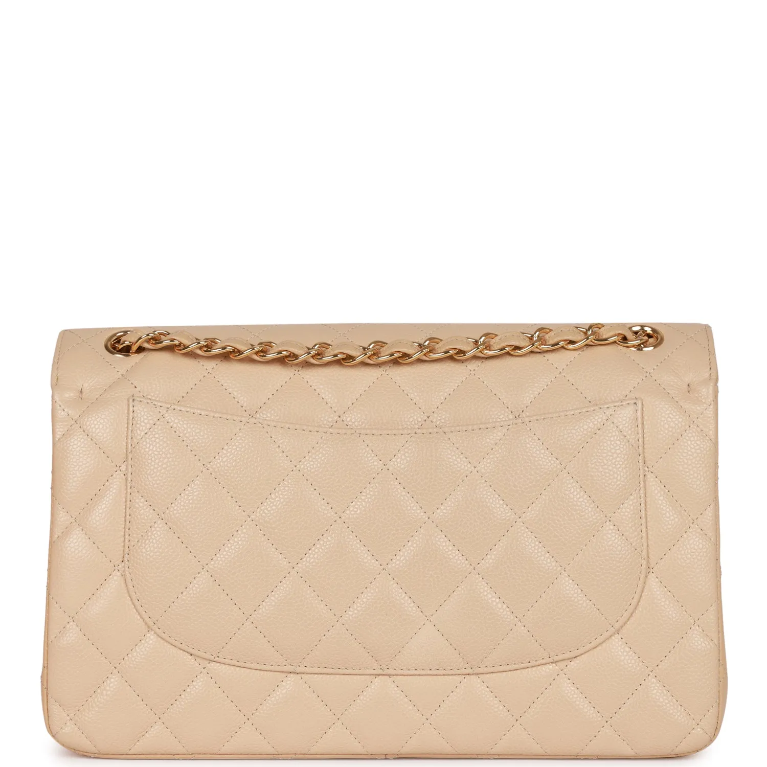 Chanel Jumbo Classic Double Flap Bag Beige Caviar Gold Hardware