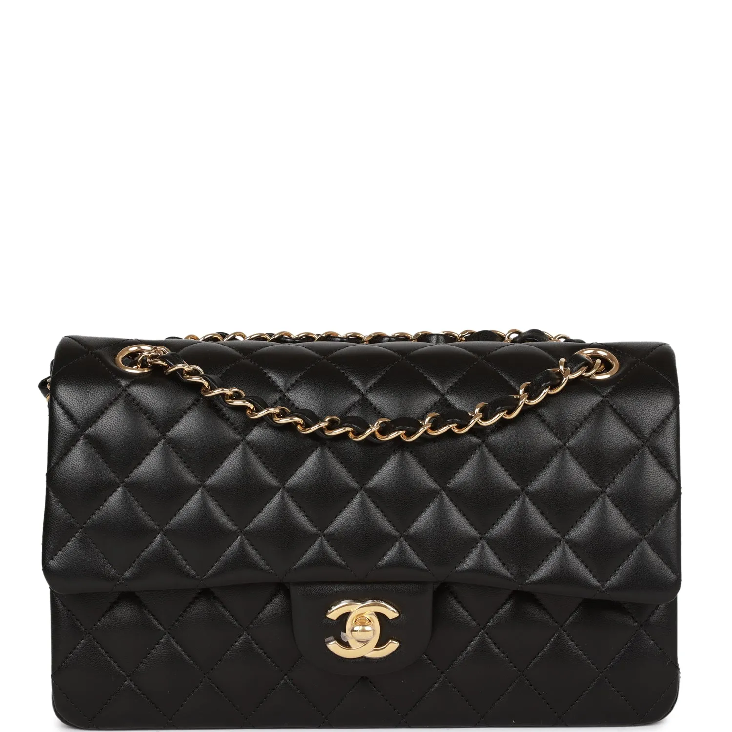 Chanel Medium Classic Double Flap Bag Black Lambskin Gold Hardware