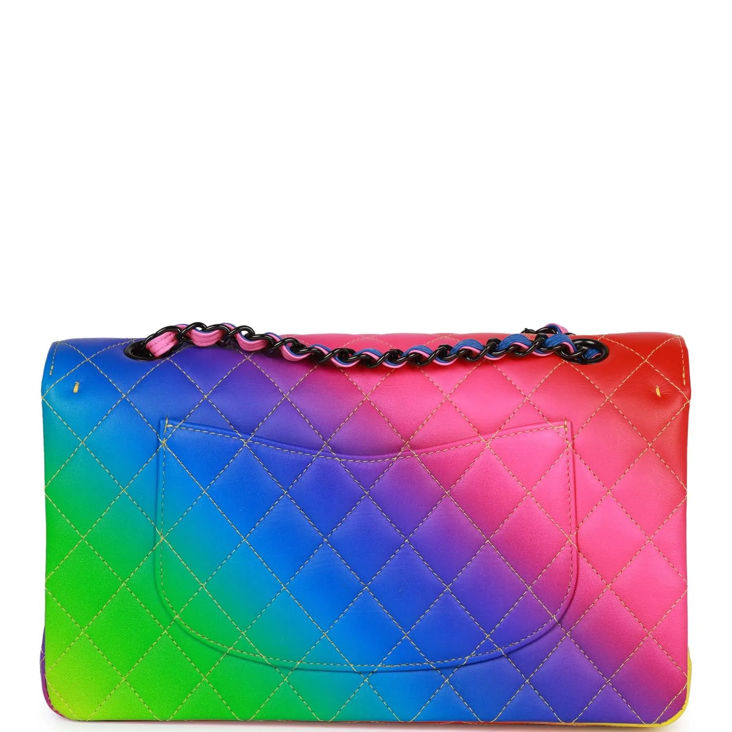 Chanel Medium Classic Double Flap Bag Rainbow Lambskin Black Hardware