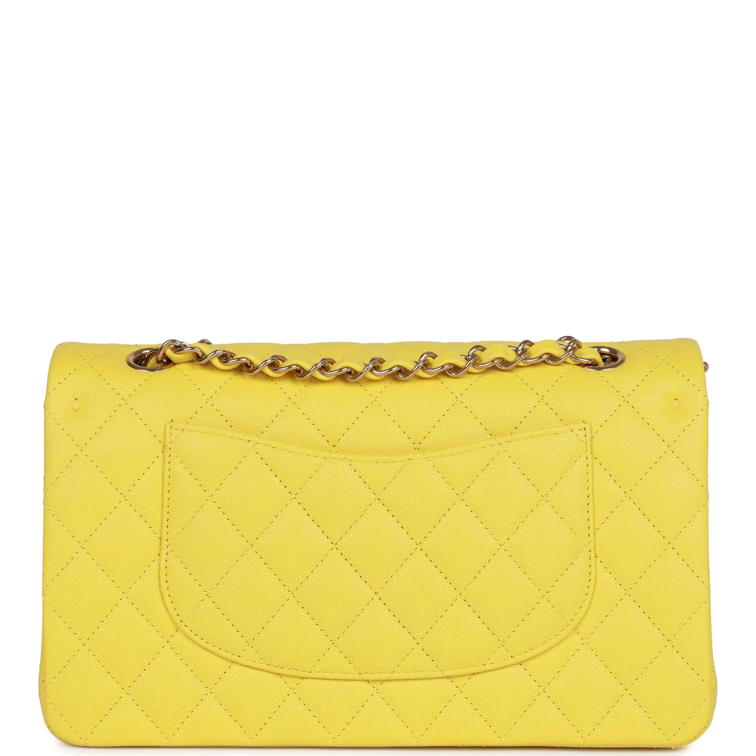 Chanel Medium Classic Double Flap Bag Yellow Caviar Light Gold Hardware