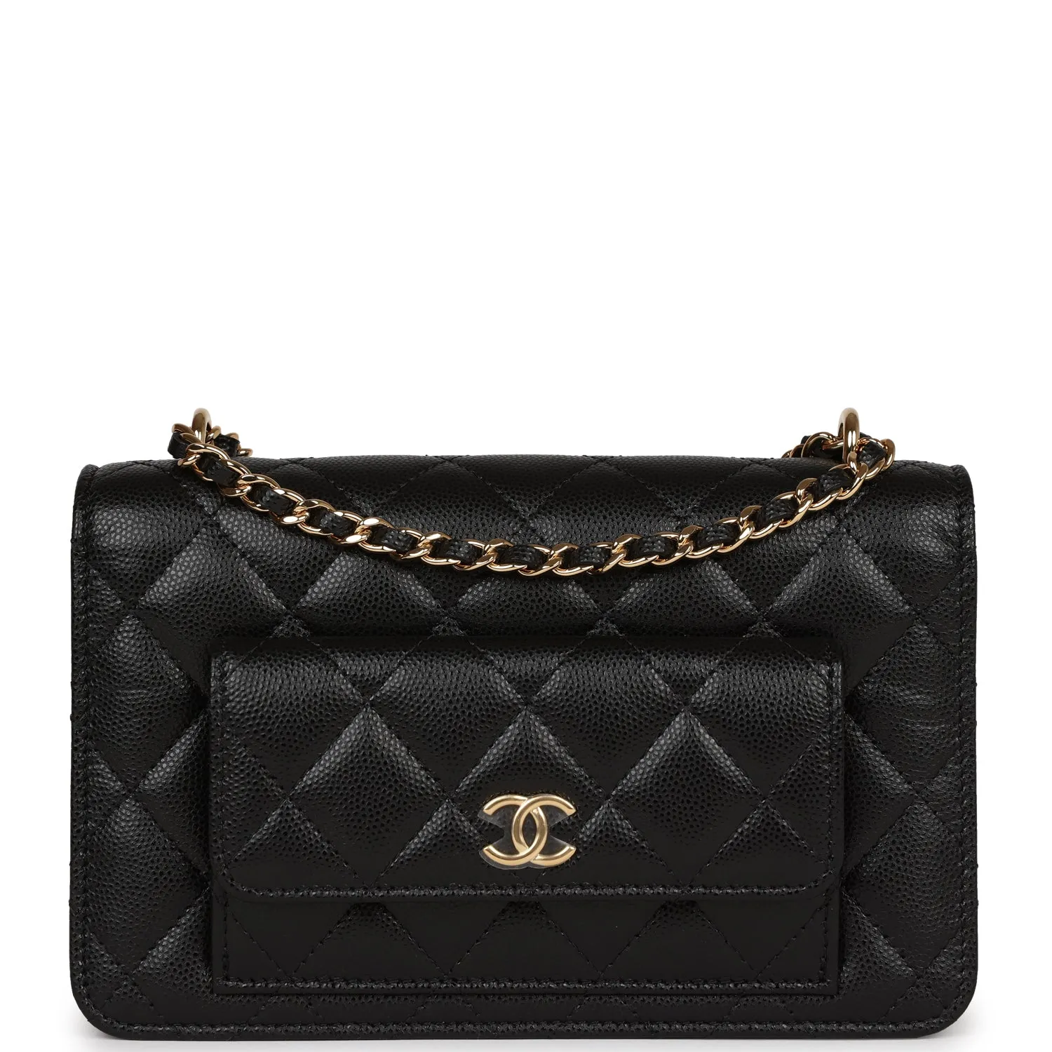 Chanel Pocket Twins Wallet on Chain WOC Black Caviar Gold Hardware