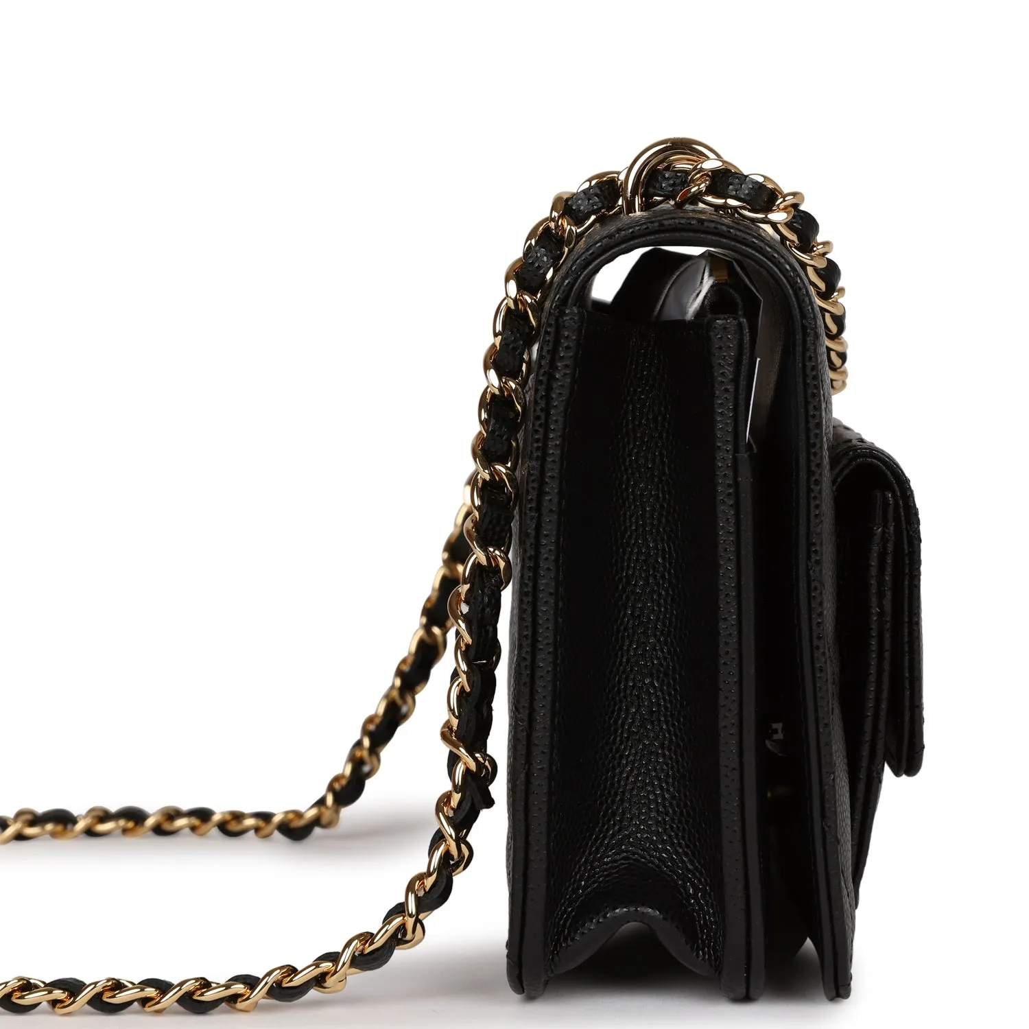 Chanel Pocket Twins Wallet on Chain WOC Black Caviar Gold Hardware