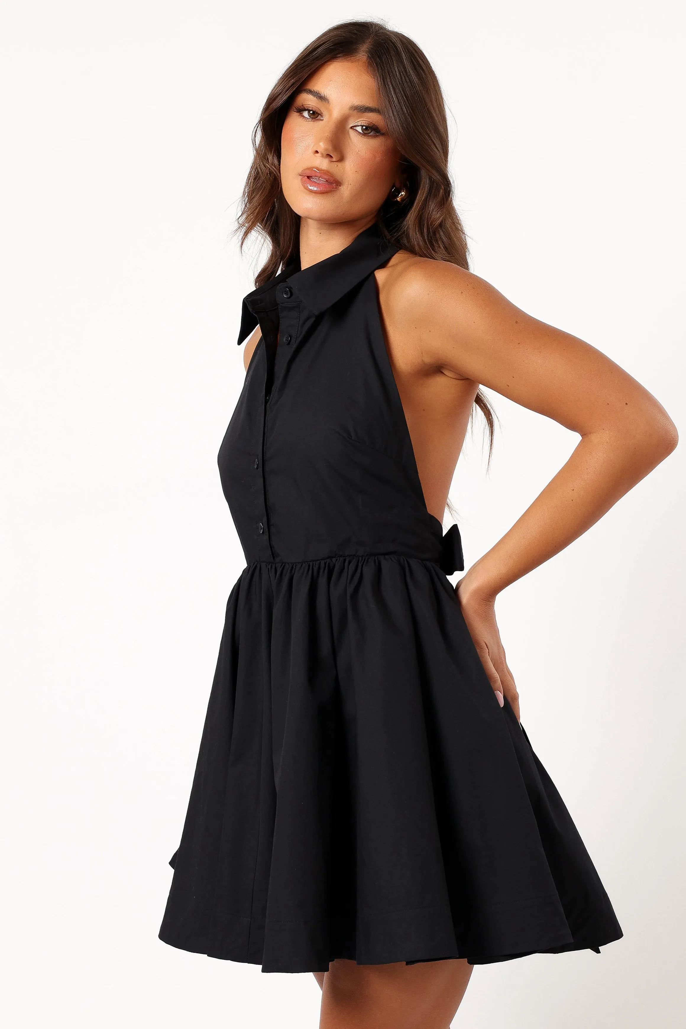 Cheyenne Halterneck Mini Dress - Black