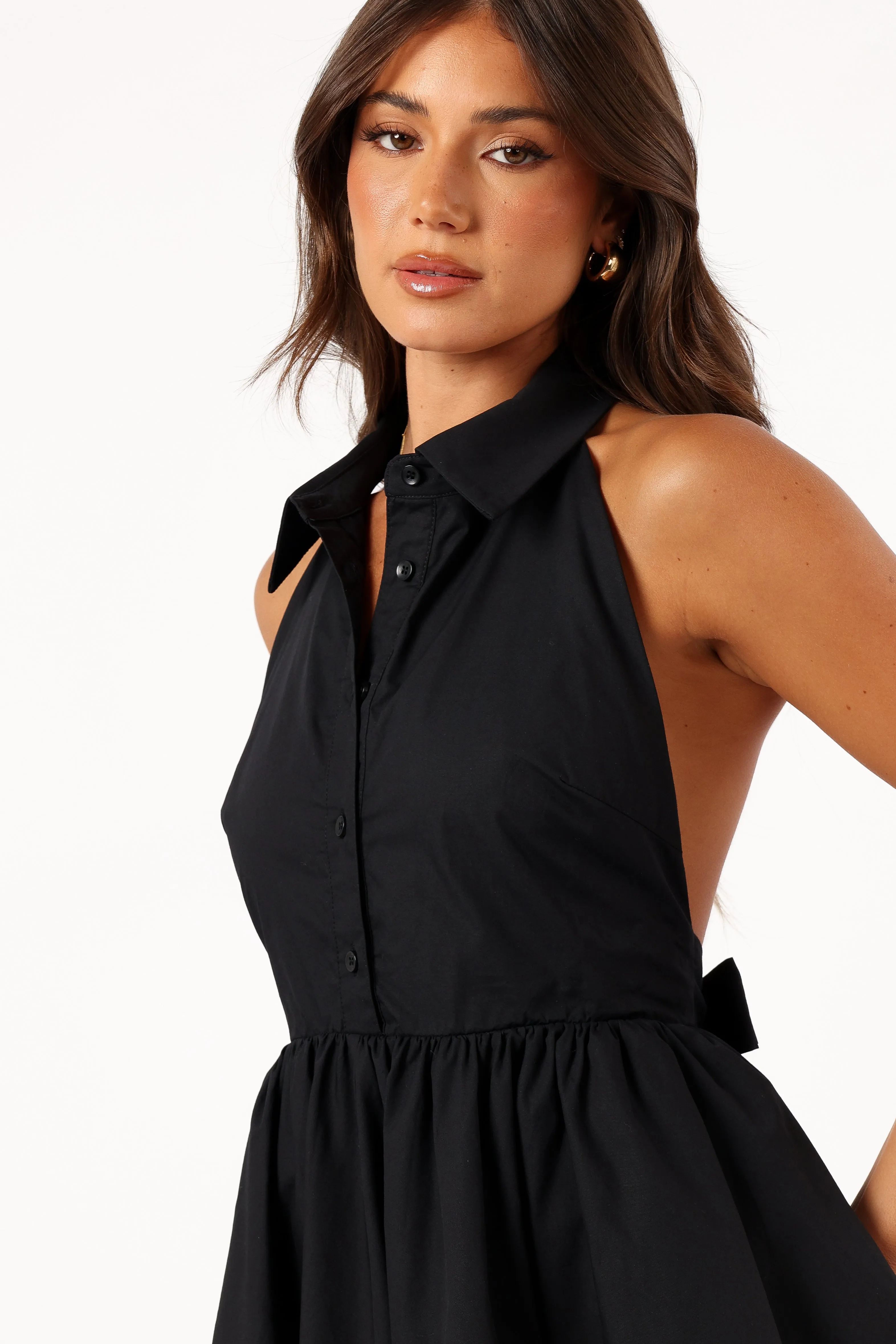 Cheyenne Halterneck Mini Dress - Black