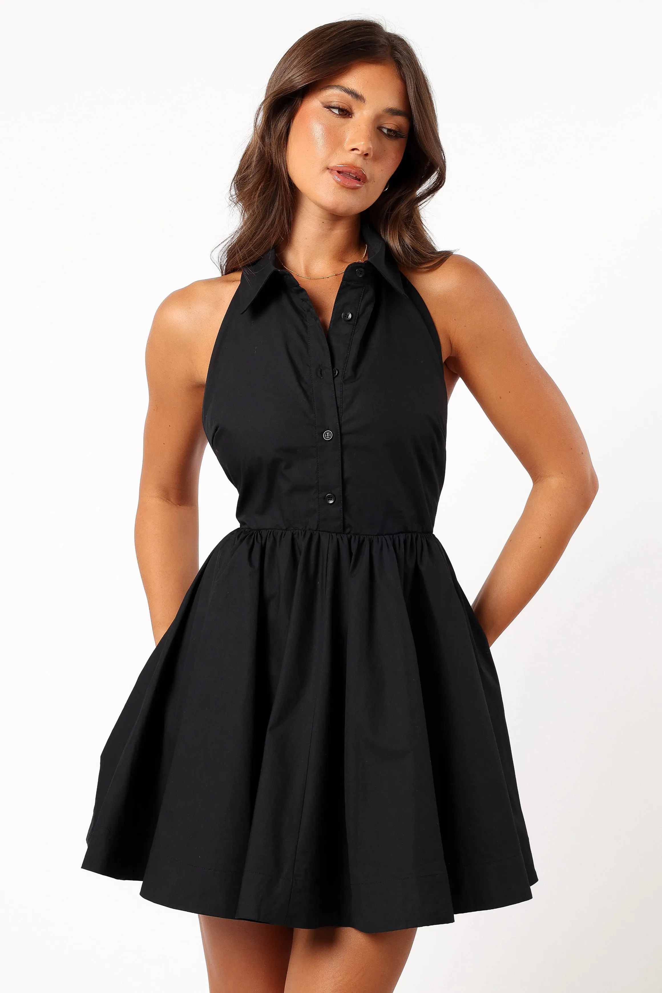 Cheyenne Halterneck Mini Dress - Black