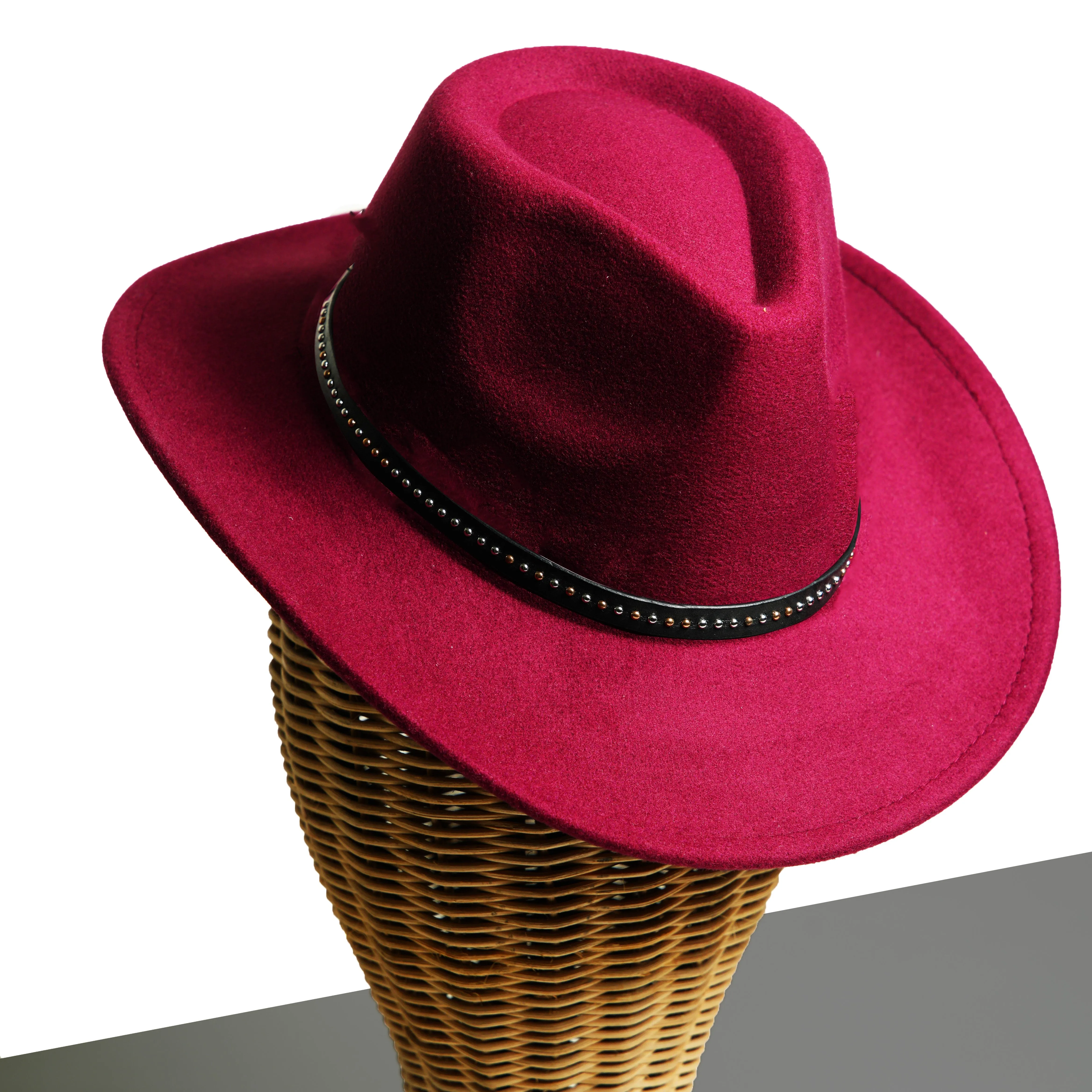 Chokore Cowboy Hat with Belt Band (Burgundy)