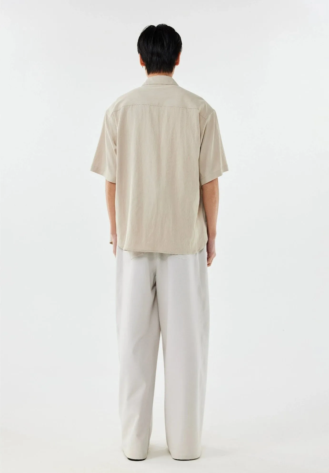 Collared Linen-Blend Button-Up Shirt