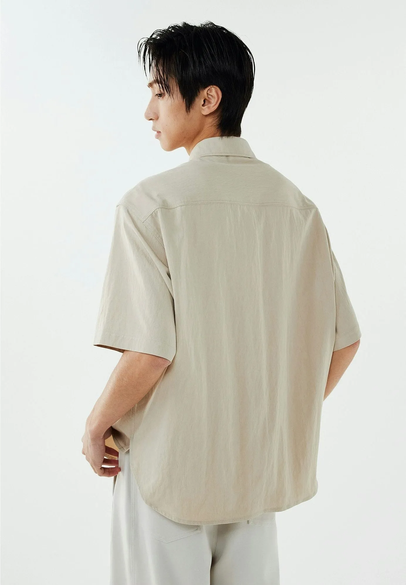 Collared Linen-Blend Button-Up Shirt