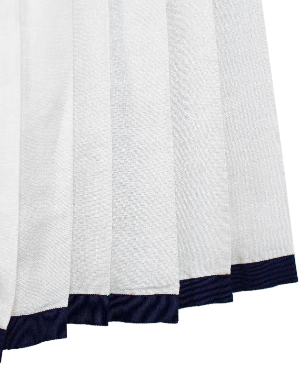 Cream and Navy Linen Summer Skirt Ensemble