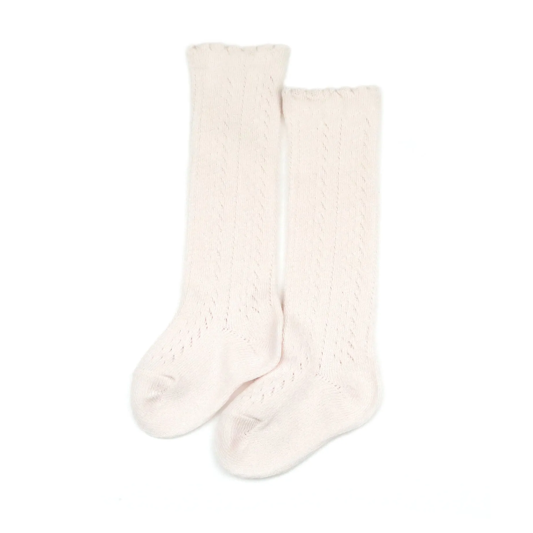 Crochet Knee High Socks (Powder Pink)