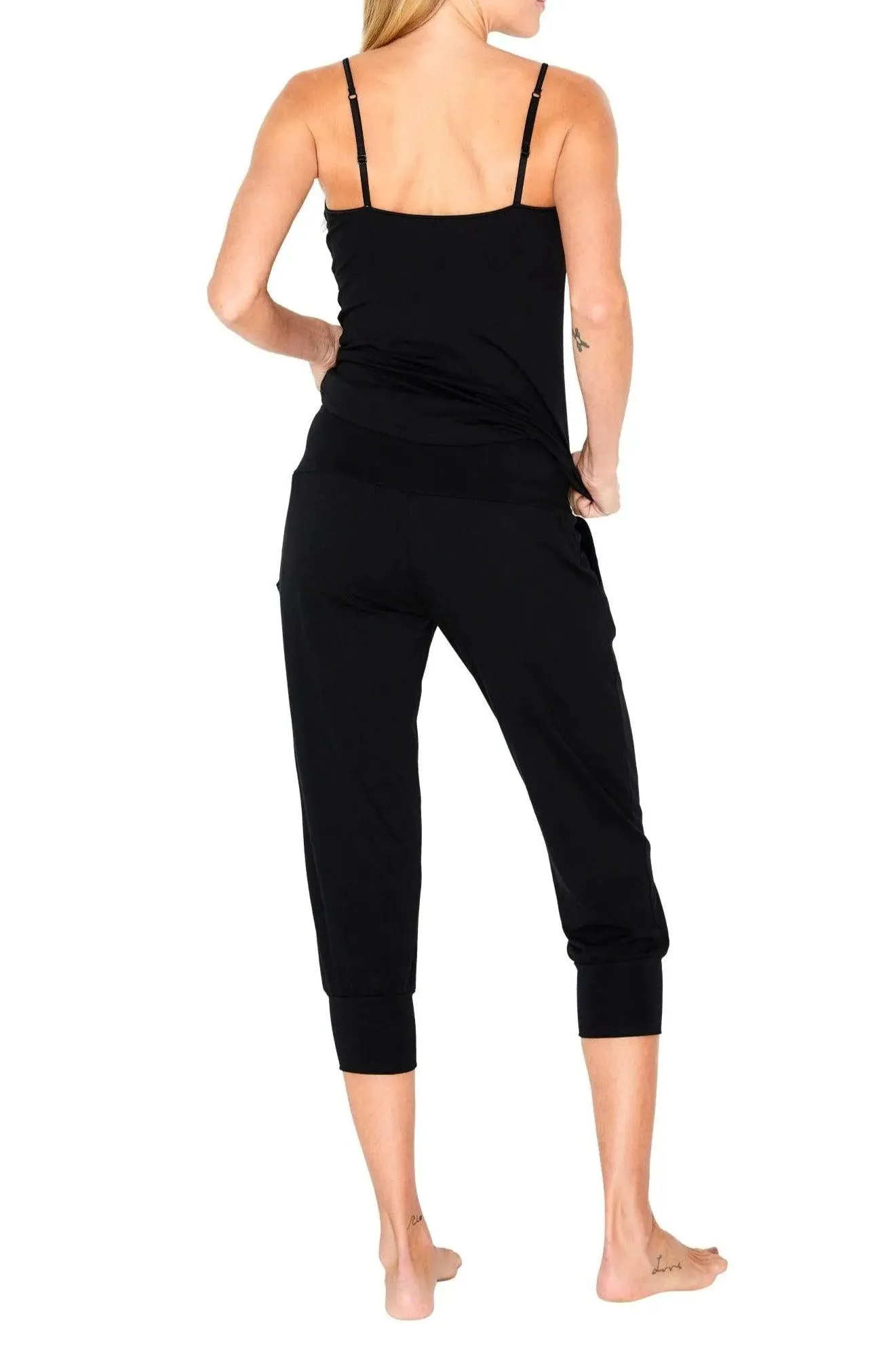 Cropped Wide Waistband Joggers