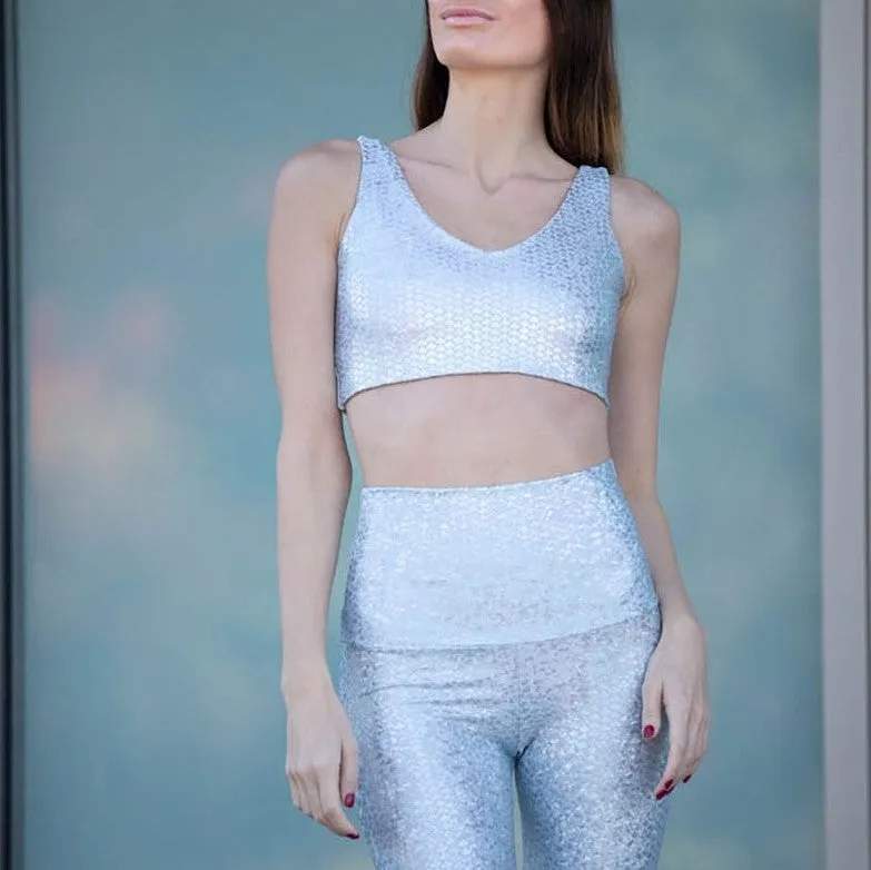 Crystal Mermaid V-Neck Crop