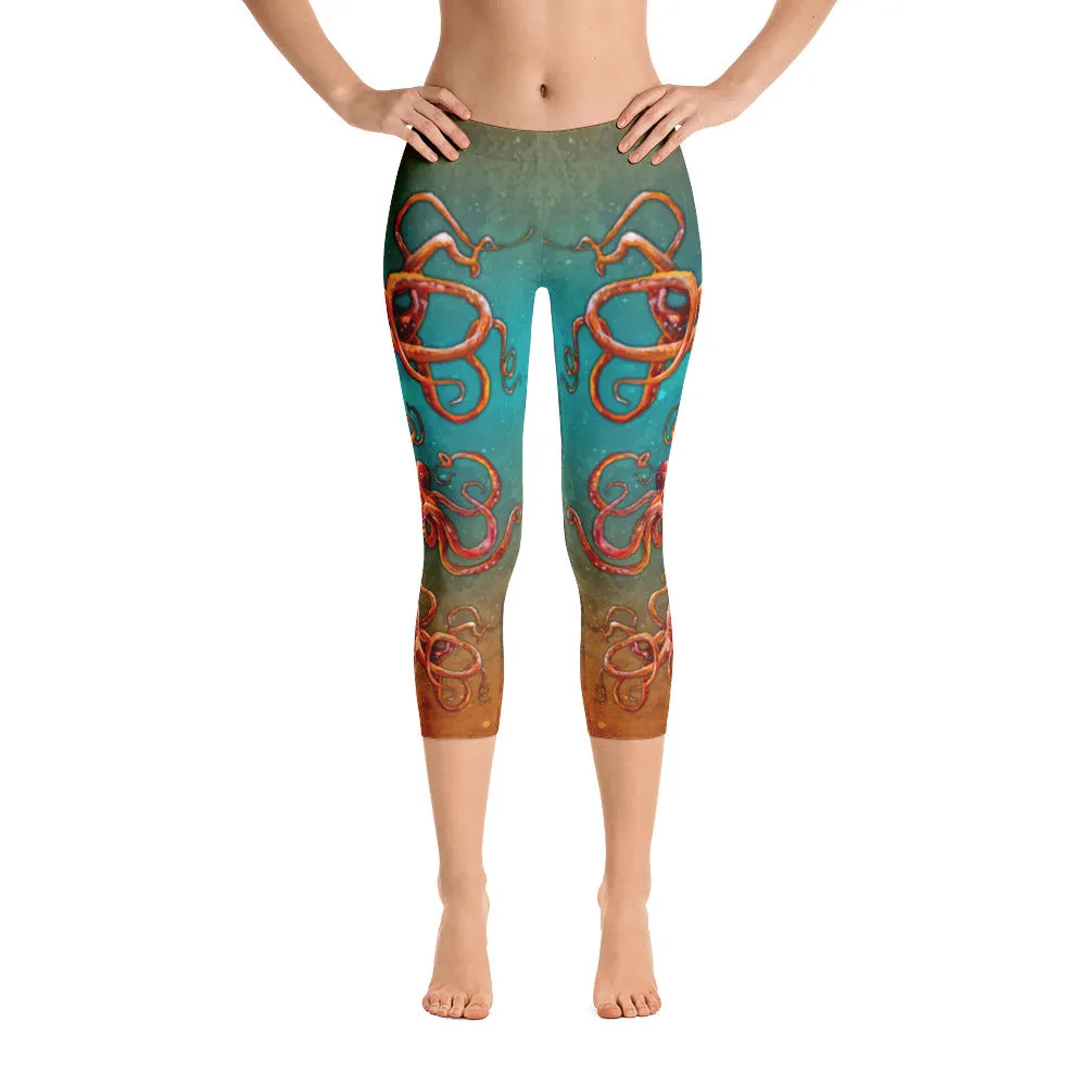 Curious Kraken Capri Leggings