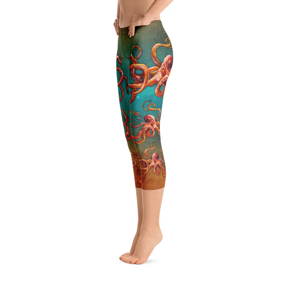 Curious Kraken Capri Leggings