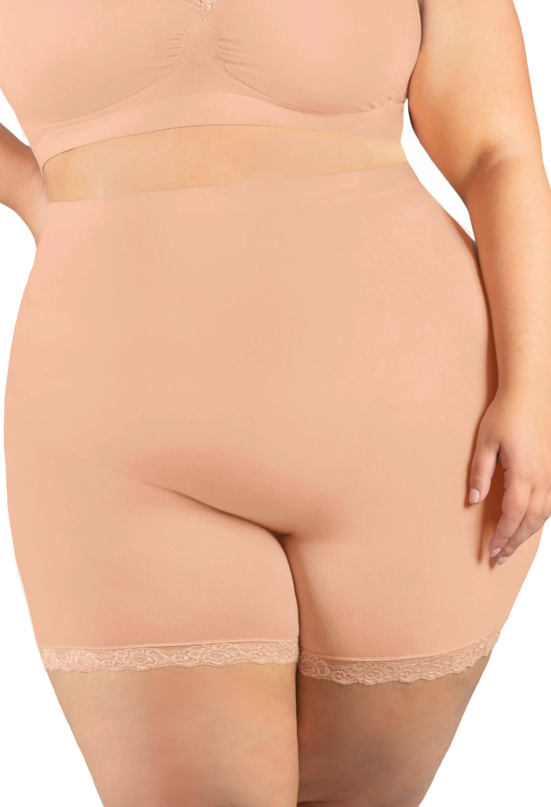 Curvy Anti Chafing High Rise Petite Cotton Rich Shorts