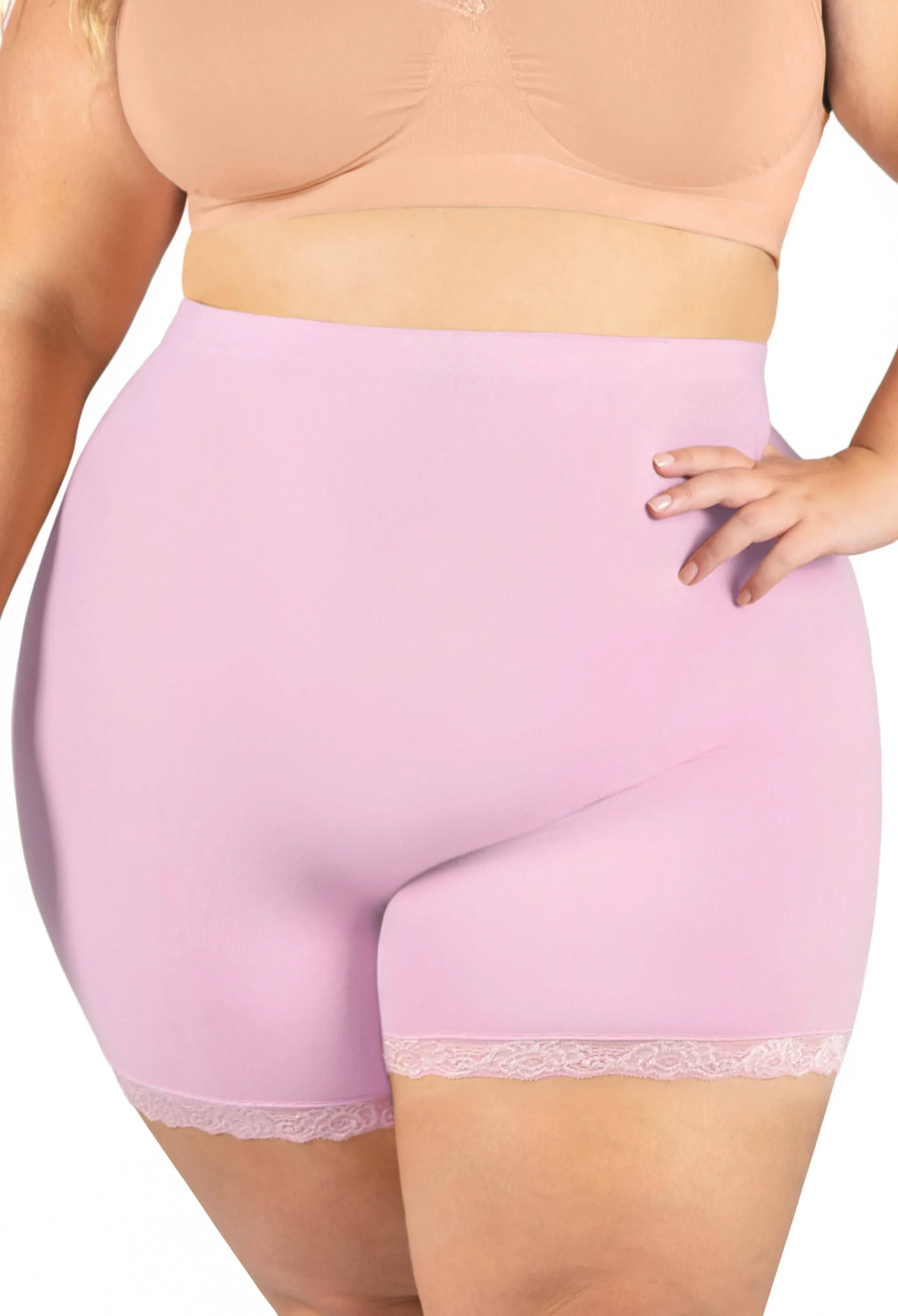 Curvy Anti Chafing High Rise Petite Cotton Rich Shorts