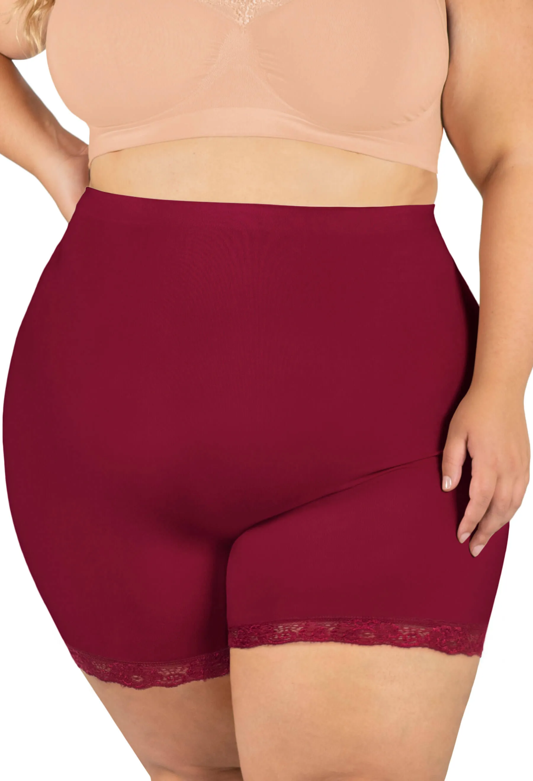 Curvy Anti Chafing High Rise Petite Cotton Rich Shorts