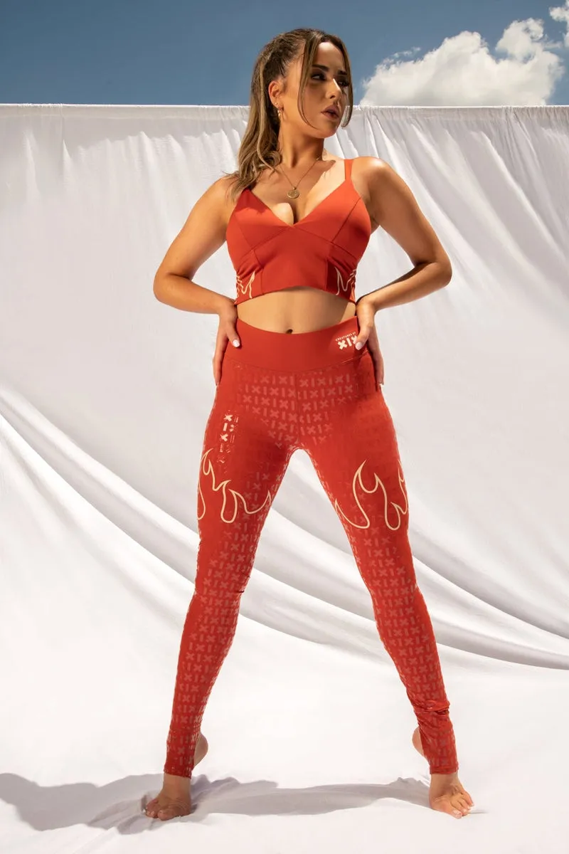 CXIX Fya Gecko Grip Leggings - Red