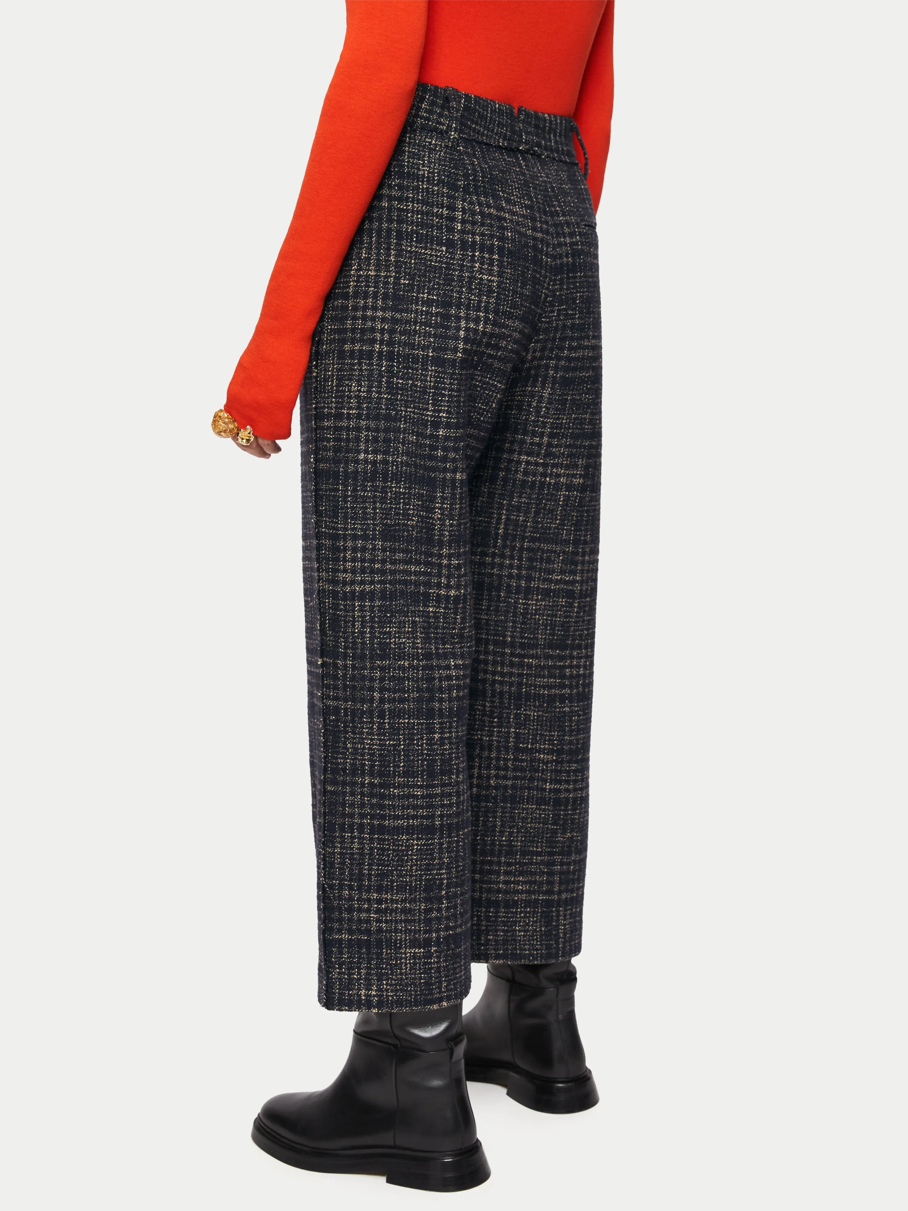 Dale Broken Check Wool Trouser | Black