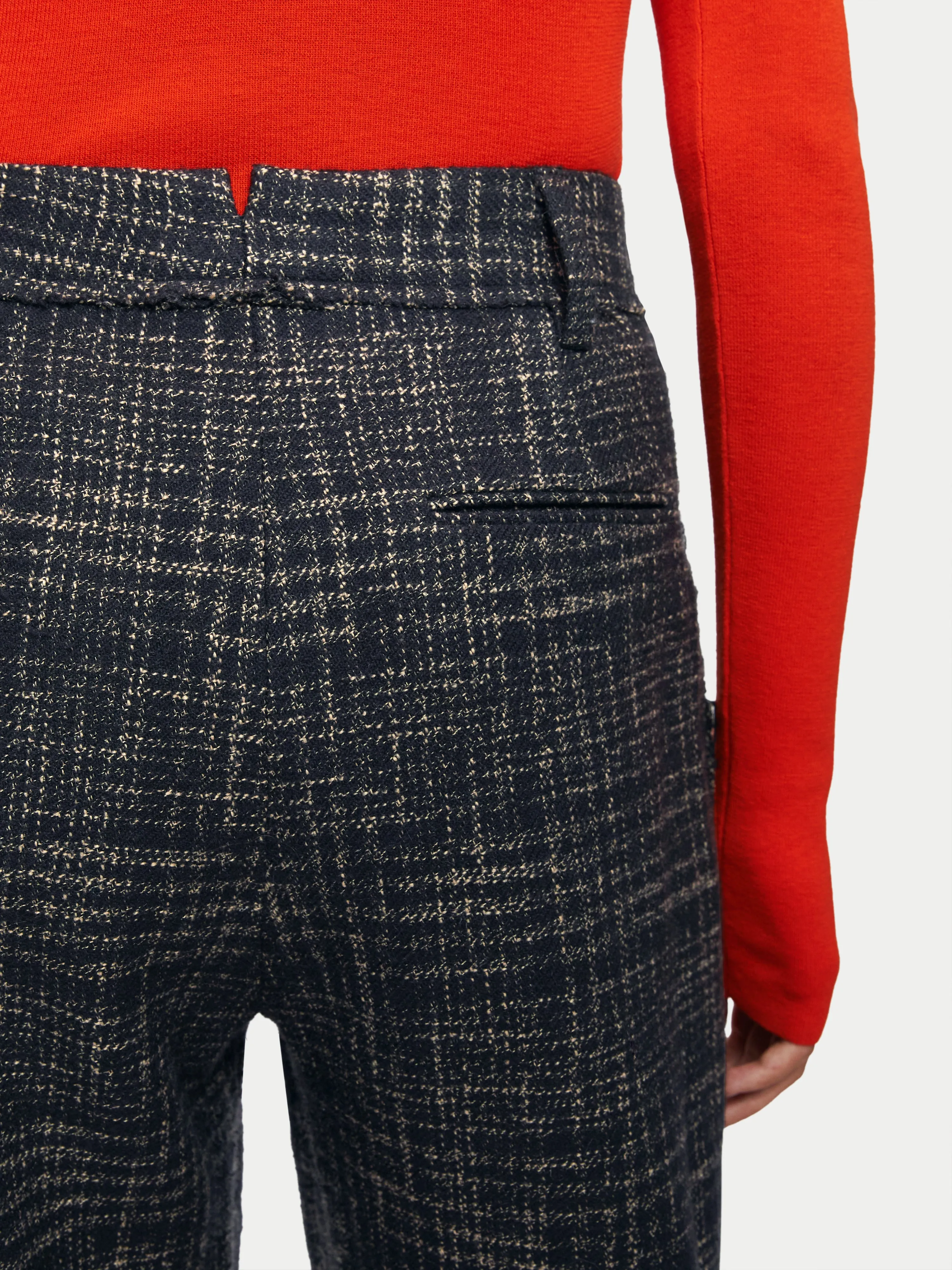 Dale Broken Check Wool Trouser | Black