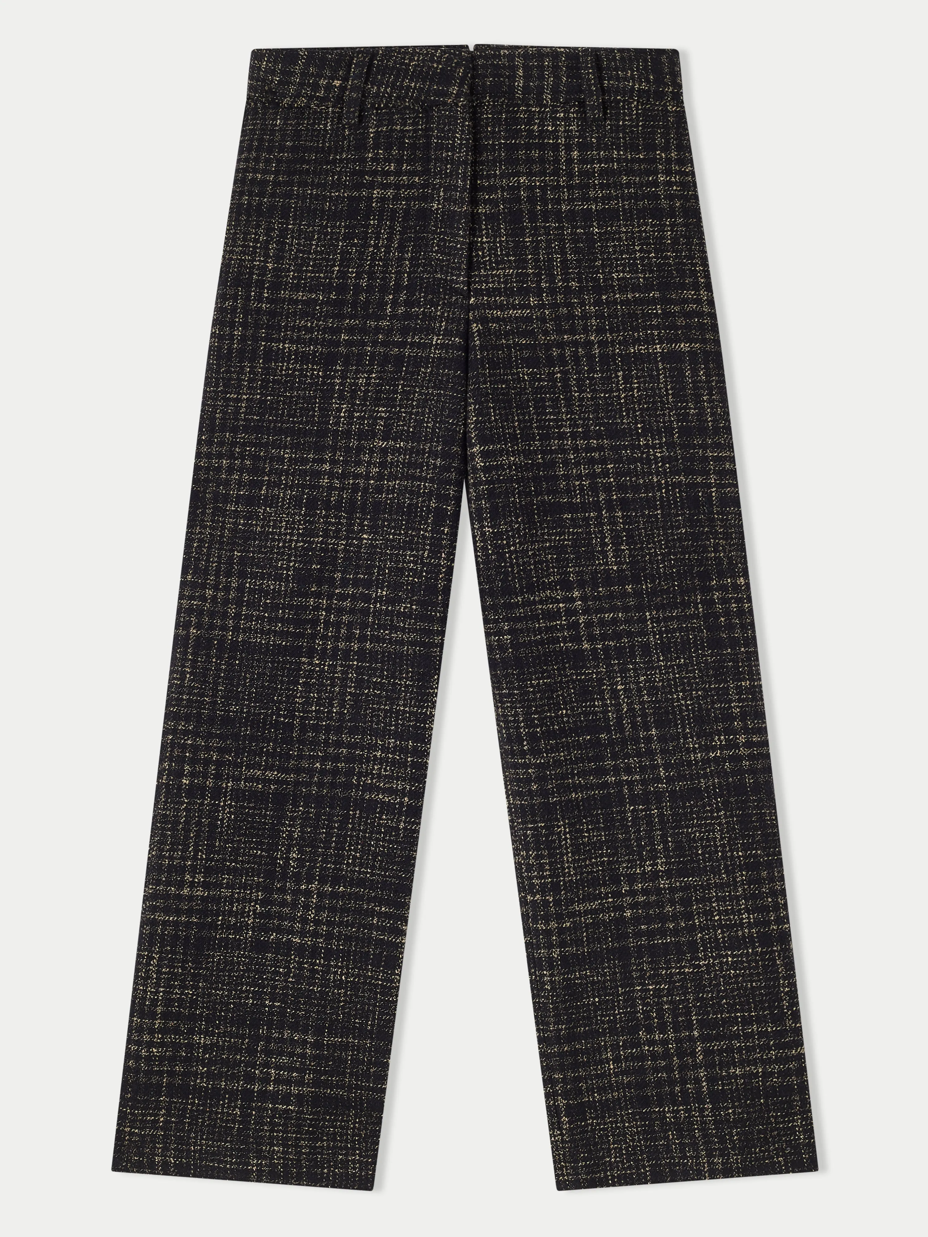 Dale Broken Check Wool Trouser | Black