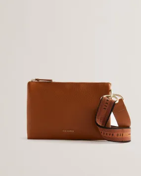 Darceyy Branded Webbing Leather Crossbody Bag Brn-Choc