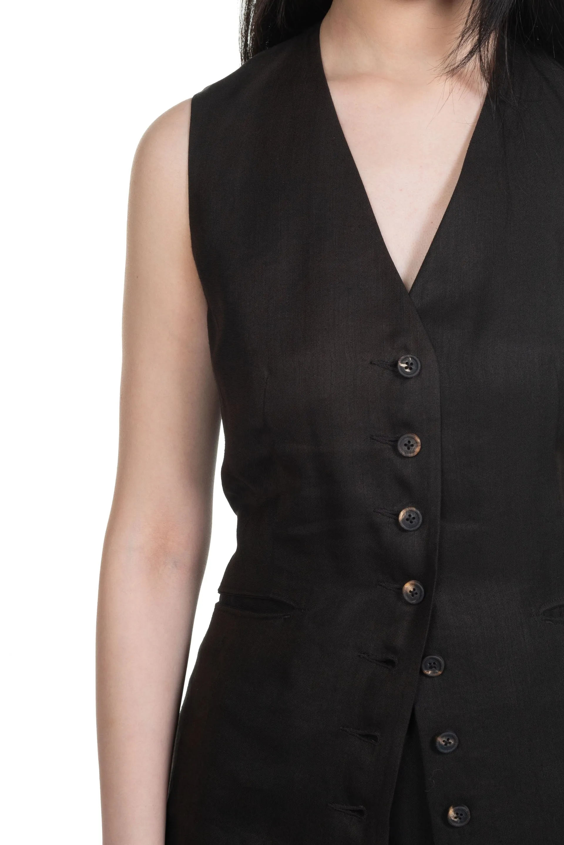 Dark Brown Back Knot Waistcoat