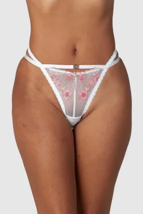 Ditsy Embroidered Briefs - White