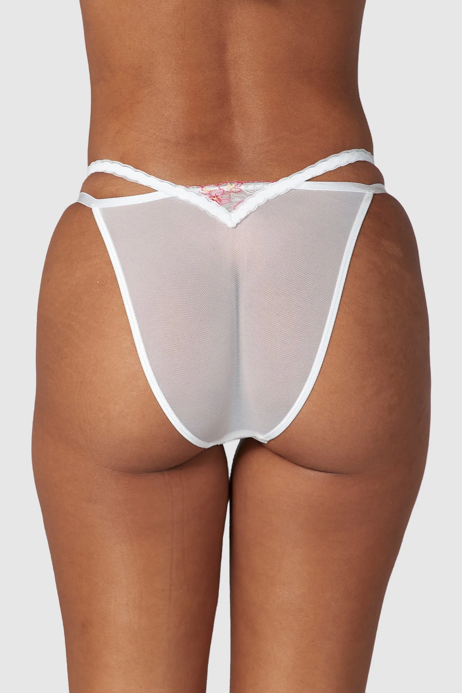 Ditsy Embroidered Briefs - White