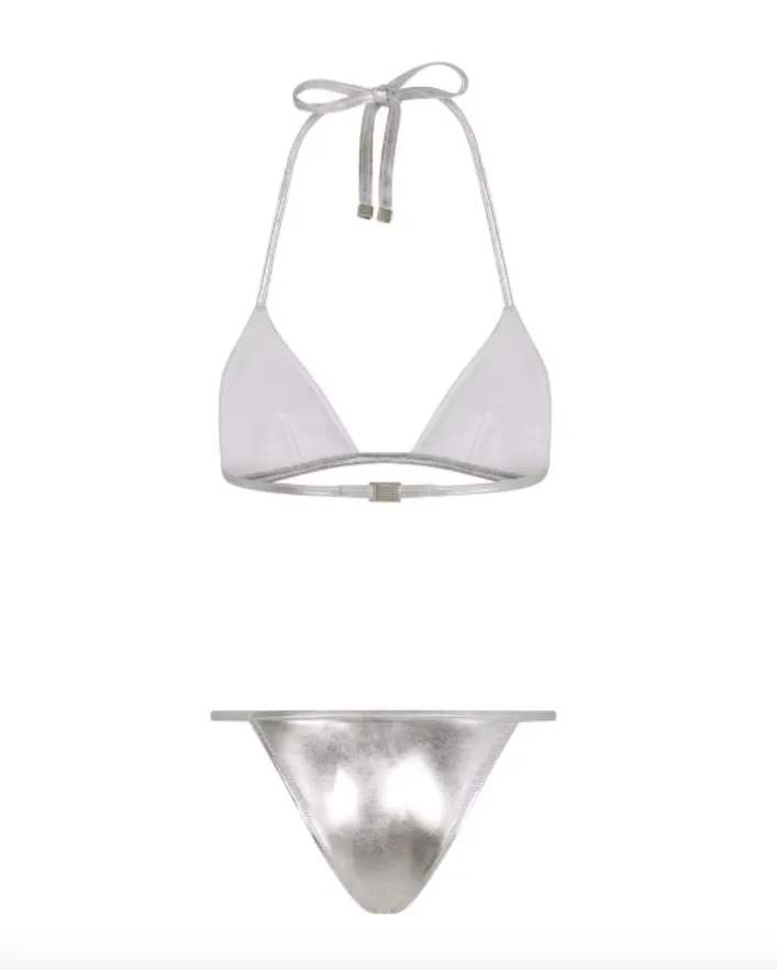 Dolce & Gabbana metallic halterneck bikini