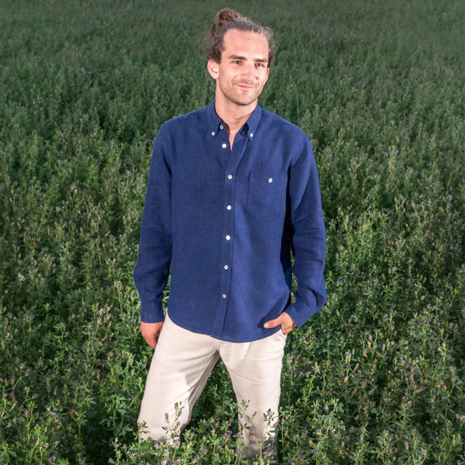 Eco-Couture 100% Organic Hemp Oxford Shirt (Closeout - Final Sale)