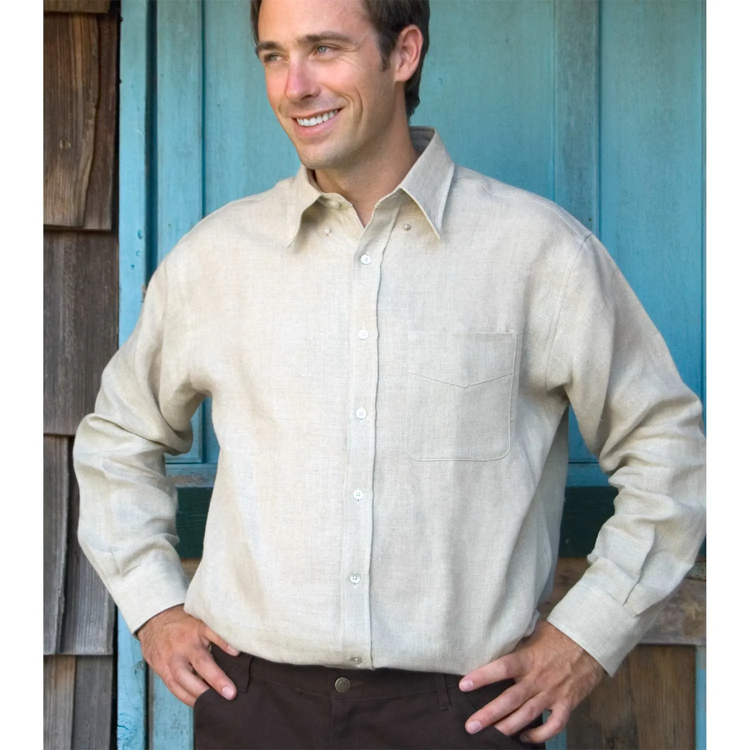 Eco-Couture 100% Organic Hemp Oxford Shirt (Closeout - Final Sale)