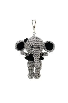 ELEPH DOLL KEY RING CROCHET : Black