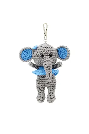 ELEPH DOLL KEY RING CROCHET : Blue