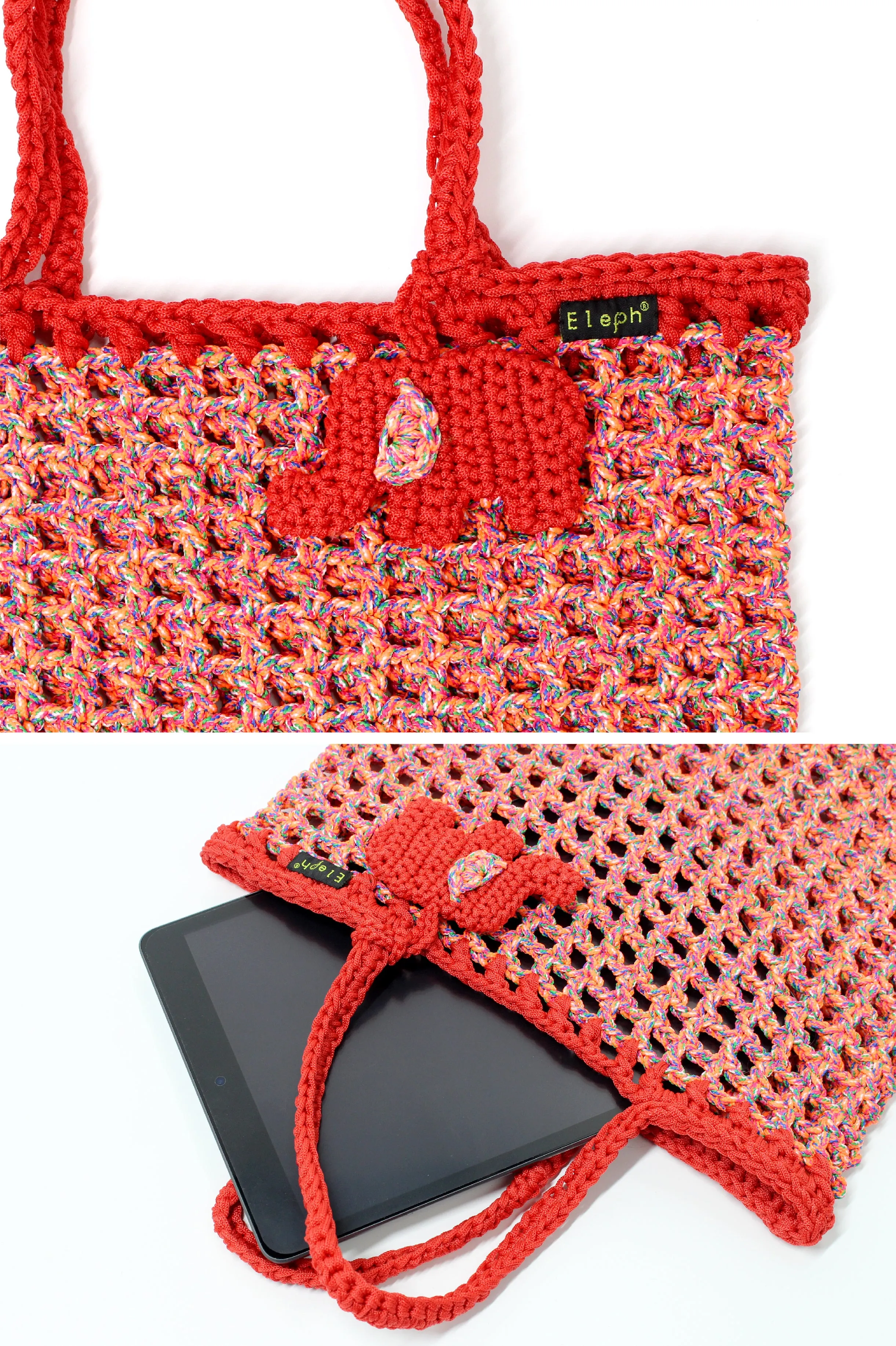 ELEPH MESH CROCHET BAG MULTI - L : Orange