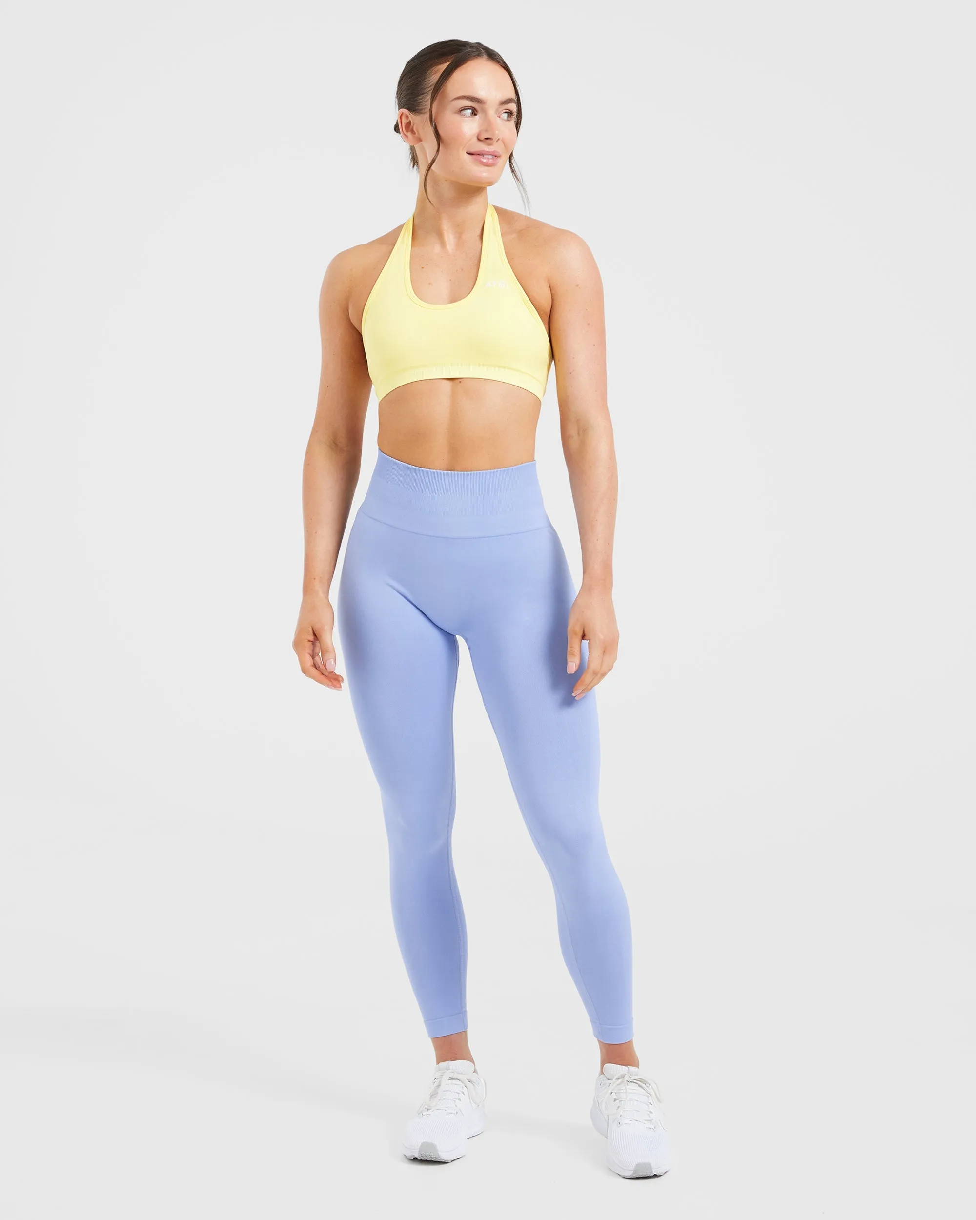 Essential Seamless Halterneck Sports Bra - Yellow