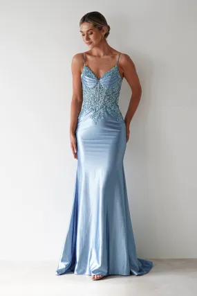 Eternity Glitter Bodycon Gown | Dusty Blue