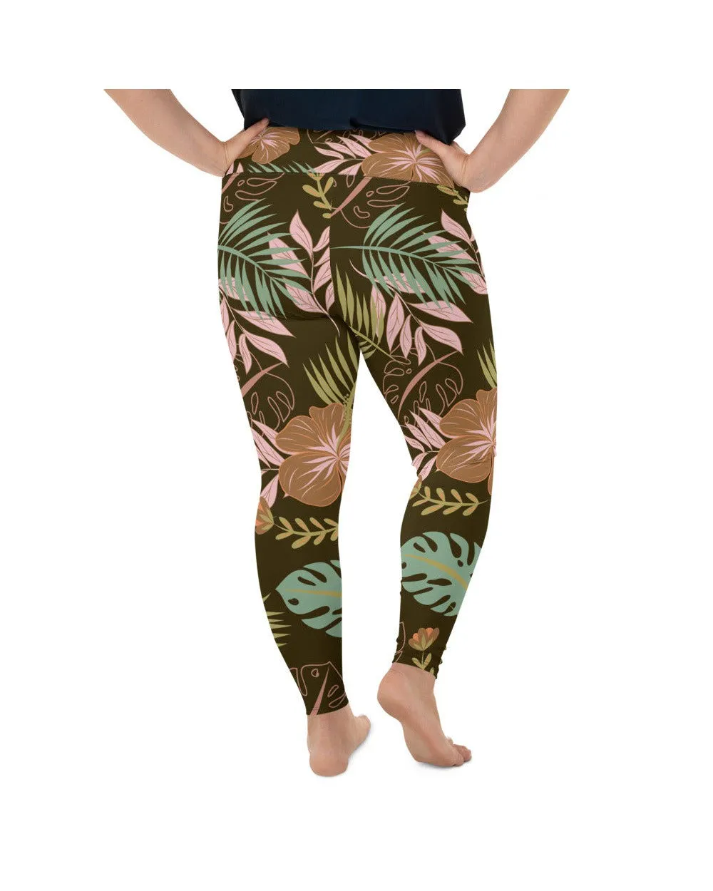 Fall Floral Plus Size Leggings