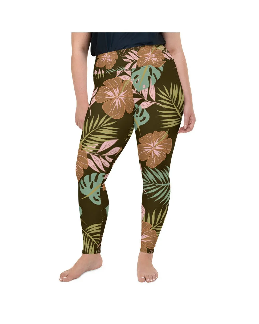 Fall Floral Plus Size Leggings