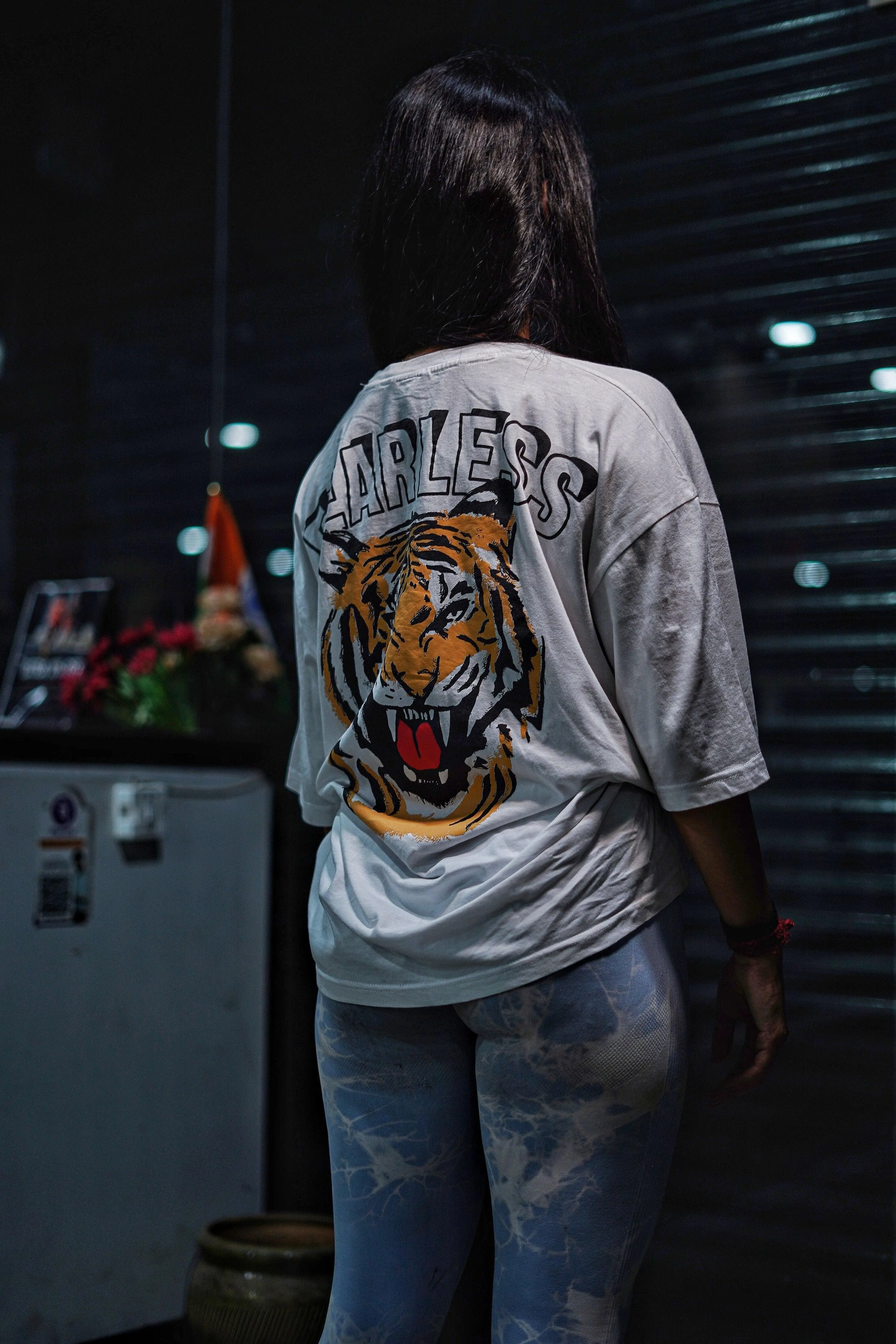 Fearless Roar Oversized T-shirt (White)