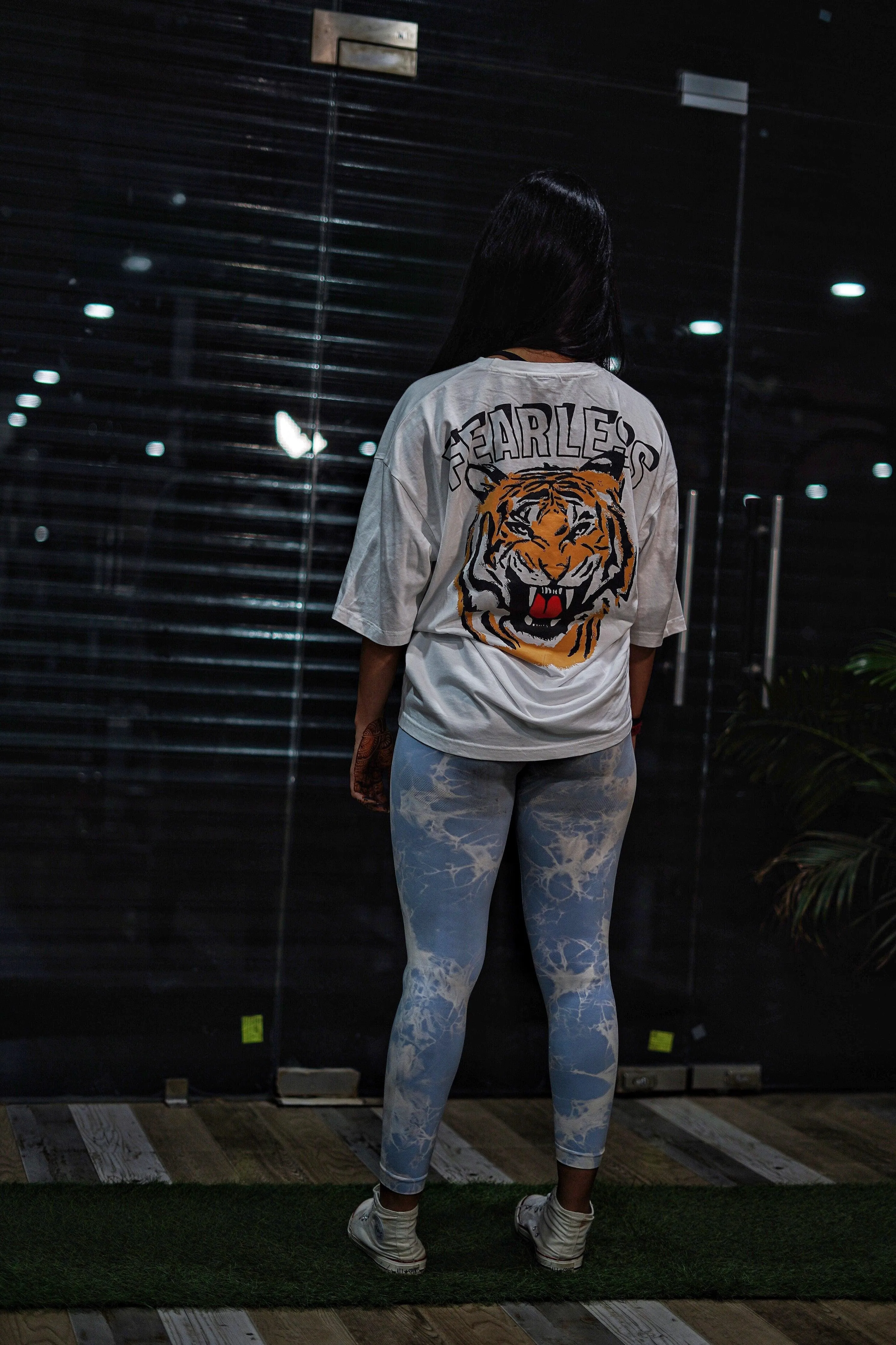 Fearless Roar Oversized T-shirt (White)