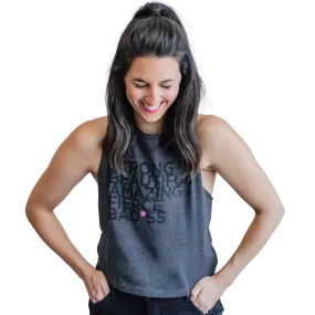 Fighting Pretty Logo Bad*ss Cropped Tank